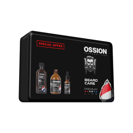 Ossion Barber Line Beard Care Set (Shampoo/Serum/Oil)