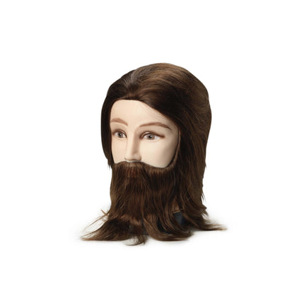 Maria practice head, 100% real hair, dark brown, 55/60 cm