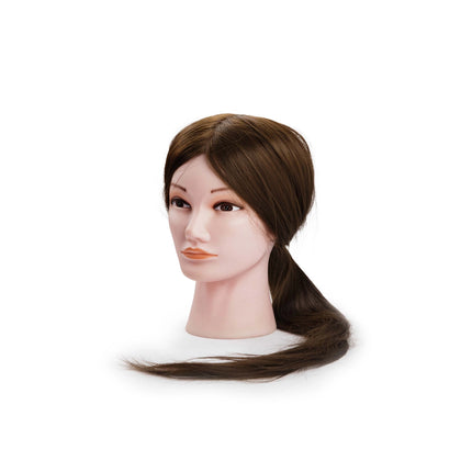 Maria practice head, 100% real hair, dark brown, 55/60 cm
