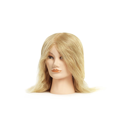 Maria practice head, 100% real hair, dark brown, 55/60 cm