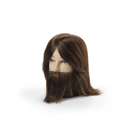 Maria practice head, 100% real hair, dark brown, 55/60 cm