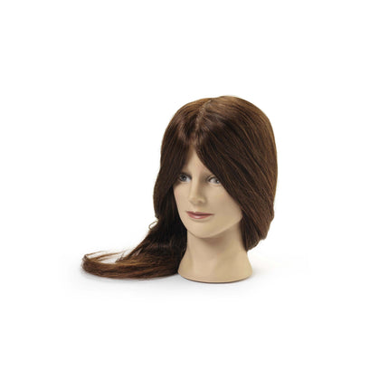 Maria practice head, 100% real hair, dark brown, 55/60 cm