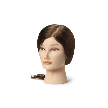 Maria practice head, 100% real hair, dark brown, 55/60 cm