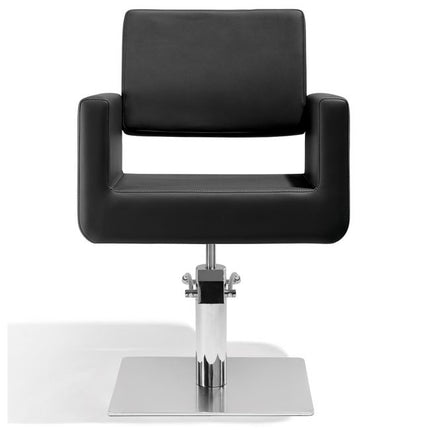 Sibel Hairdressing Chair Felicitas Black with Square Foot
