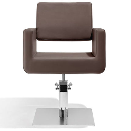Sibel Hairdressing Chair Felicitas Brown with Square Foot